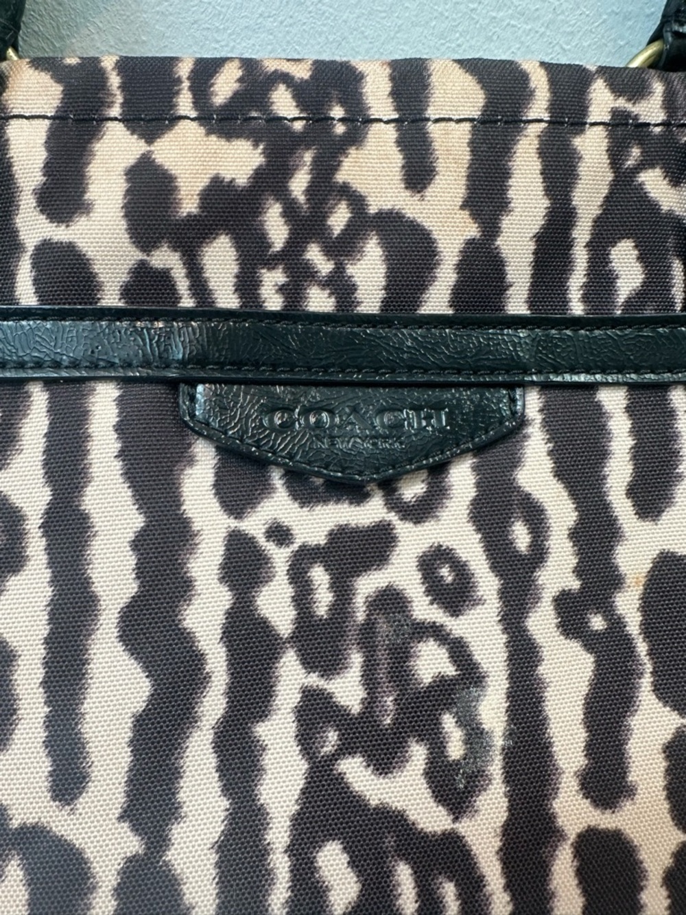 Coach Ocelot Tote Bag with Black Handles - Picture 2 of 10